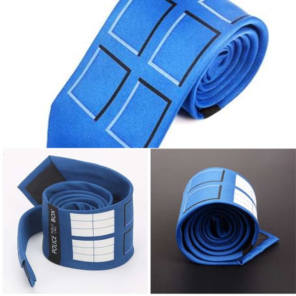 

neck tardis police doctor call tie public box necktie dr. who halloween fashion party wedding accessories ycgt, Black;gray