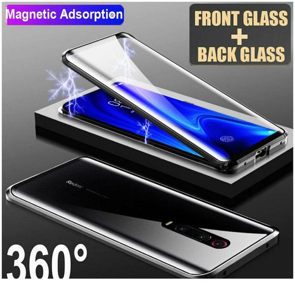 

double side 360 degree magnetic adsorption glass case for mi xiaomi redmi note 9s 9 10x 9t pro k20 jllerr