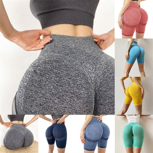 

slim fit yoga sport shorts hip push up plain soft nylon fitness running shorts tummy control workout gym, White;red