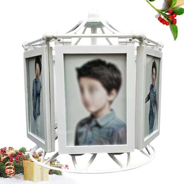 

rotating musical ferris wheel p frame 5 inch windmill picture frame gift for family classic home decor (white)1