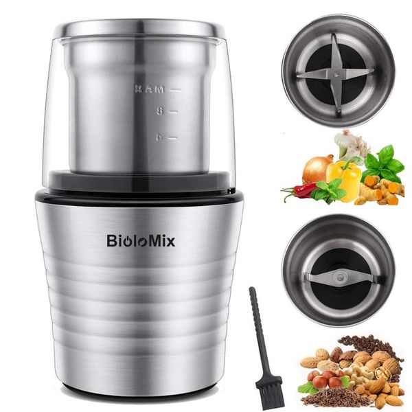 

electric coffee grinders biolomix stainless steel chopper multipurpose bean grinder portable personal mini dry and wet blender mixer