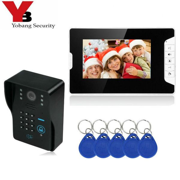 

yobang security 7 «» hd дверной камера видеодомофон домофонные системы безопасности камеры интерком rifd дверной звонок с монитором