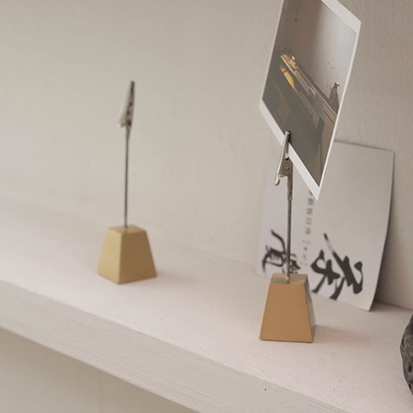

brass vertical label deskpostcard card base note message clip decoration