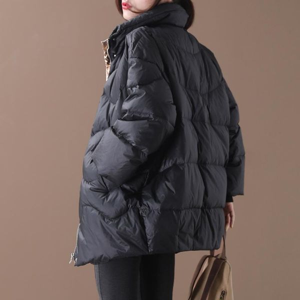 

winter coat women white duck down jacket women oversized down coat puffer jacket warm parka veste femme yy1441, Black