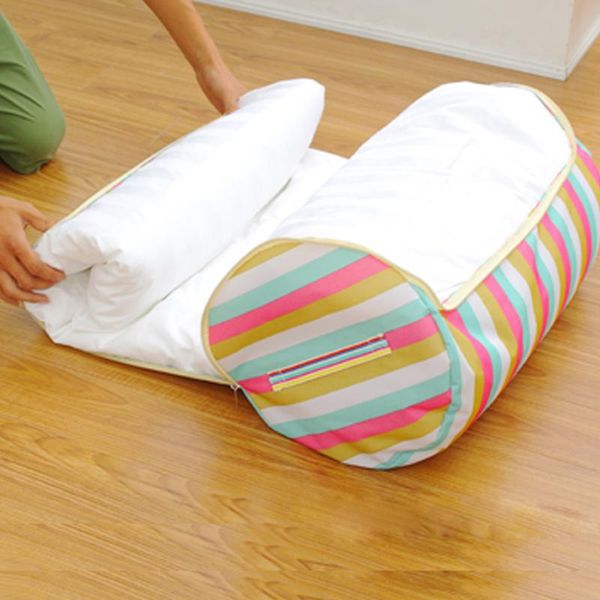 

2 pcs large waterproof moving bag cylindrical storage bag woven oxford large capacity storage cotton quilt size
