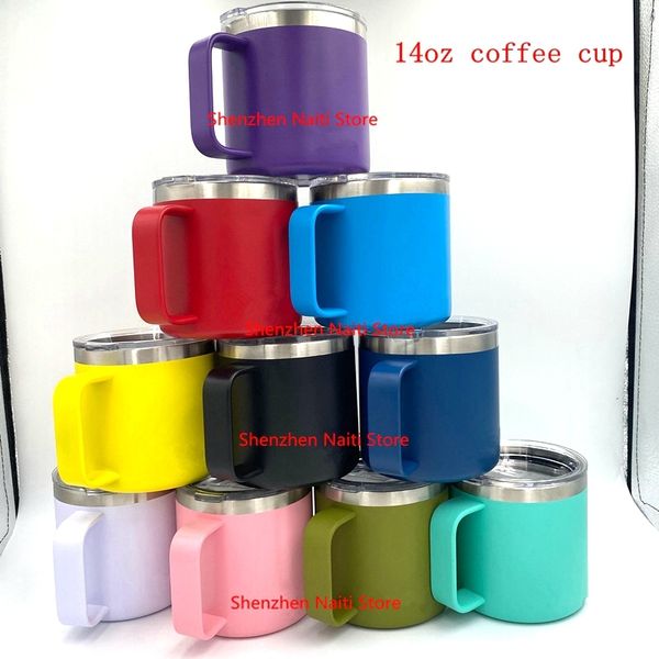 

9 colors 14oz double vacuum stainless steel coffee cup q1218