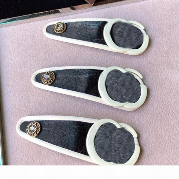 

classic designer hairpins leather letters designer clips sheepskin hair clips brand barrettes bb clips women hair accessories, Golden;silver