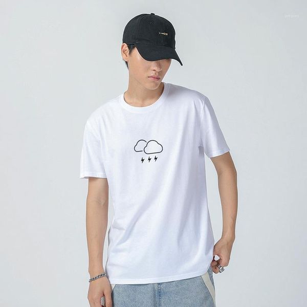 

100% cotton cloud print funny mens o-neck t shirts fashion men's men t-shirt cool men tshirt male tee shirts 5xl l06821, White;black