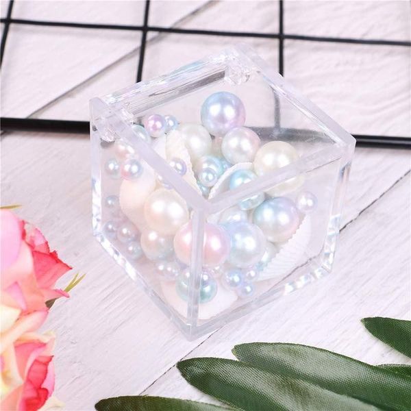 

1pc plastic clear gift box wedding candy box transparent can open favor boxes baby shower favor sedding souvenirs square1