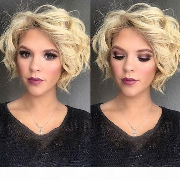 

factory direct fashion afro cosplay wig deep wave short bob blonde synthetic wigs wavy curly natural hair, Black