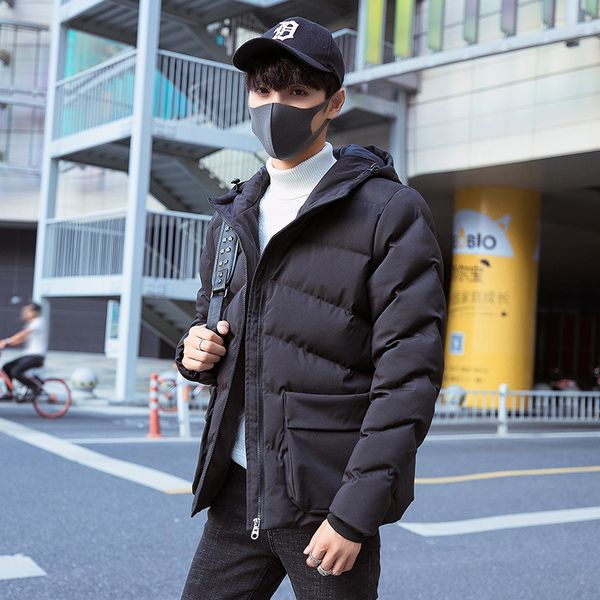 

winter men hooded parkas new male windproof jacket coat men's warm parka casual fitness coats homme outwear drop shipping 201204, Black