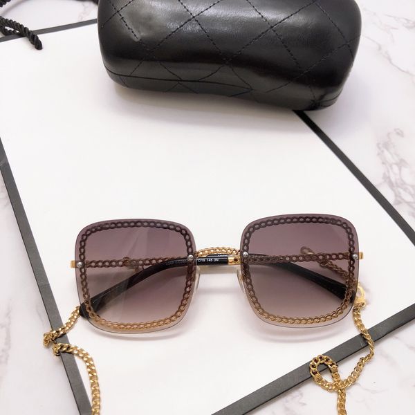 

c small xiang jia sunglasses party neck hanging chain article box hollow new fashion internet celebrity same type frameless solar glasses fe, White;black