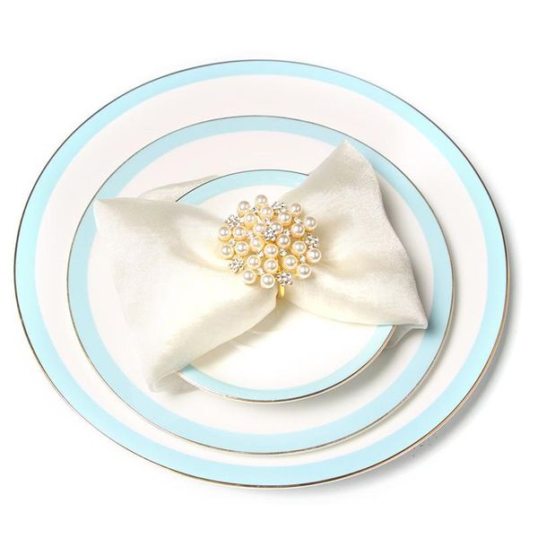 

new white pearl napkin ring beaded wedding napkin ring for table decoration qylome