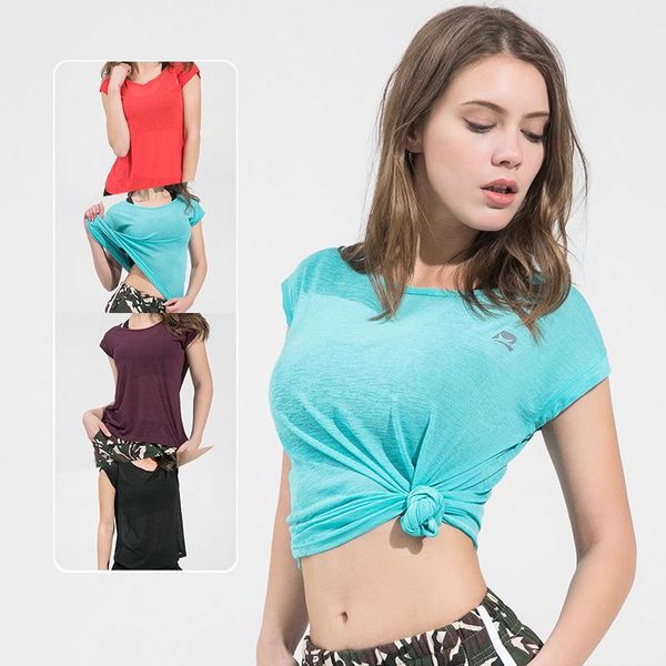 

summer yoga wear sports quick-drying short-sleeved yoga fitness loose fitness running blouse casual and comfortable, White;red