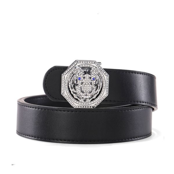 

2021 new luxury elephant for men genuine leather gold sier smooth buckle fashionable cowhide belt male ky2o, Black;brown