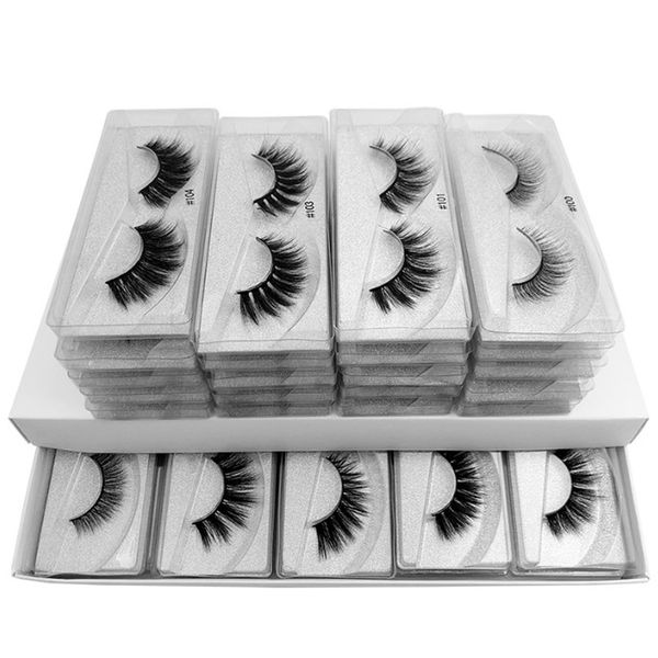 

1000pairs/lot false eyelashes #100-#109 natural thick cross eyelashes silver card glitter box united states uk europe