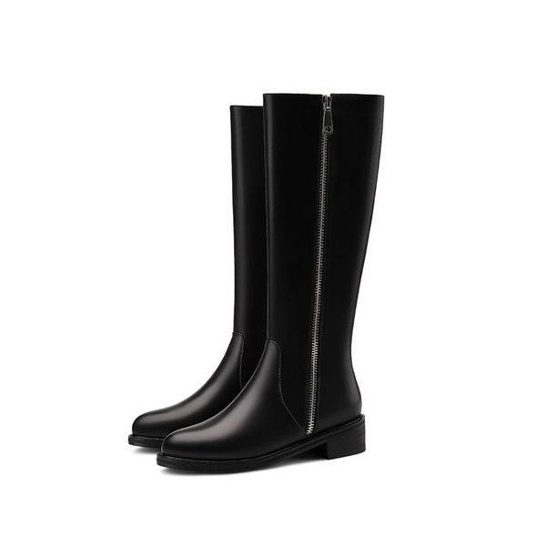 

2021 new -autumn women's high heels qulaity toe foot black shoes woman high-size boots 34-43 vmxc