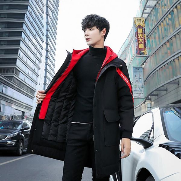 

fashion winter parkas men's coat thick men's jacket cotton casual hooded coat clothing 2019 dd6mf1, Black