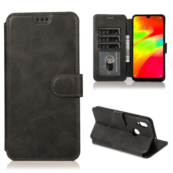 

for xiaomi redmi 7 calf texture magnetic buckle horizontal flip leather case with holder card slots wallet p frame