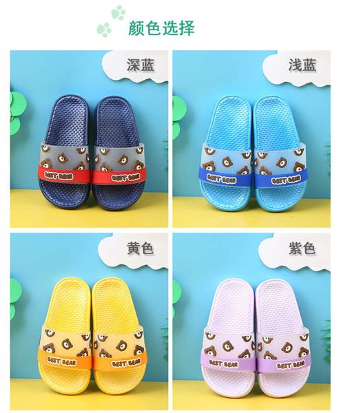 

cartoon new boys' slippers sandals children's summer girls' home l bathroom antiskid baby sho flip flop, Black;red