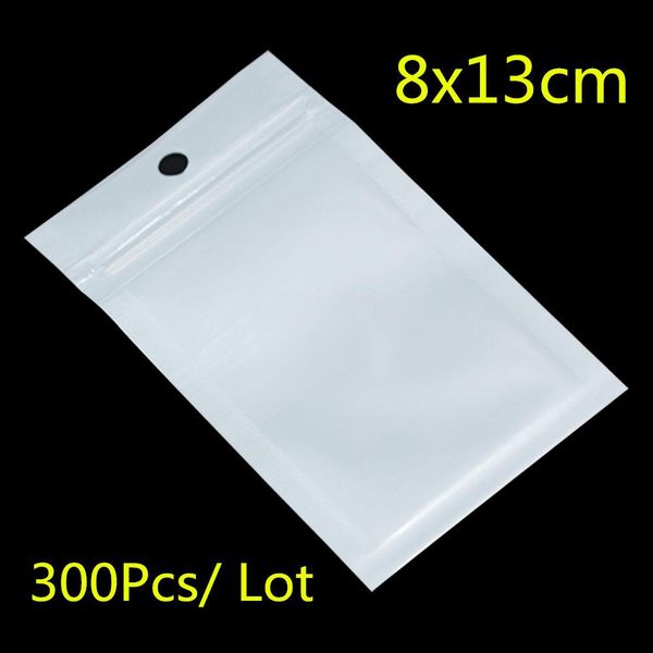 

8x13cm3.14x5.12 white clear plastic retail packaging pack poly bag ziplock translucent resealable package bag with hang hole h bbyqiu