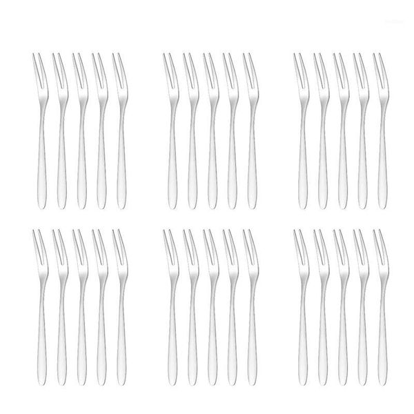 

30 pcs dessert forks,5.1 inchstainless steel mini salad fruit fork tasting forks cocktail fork1