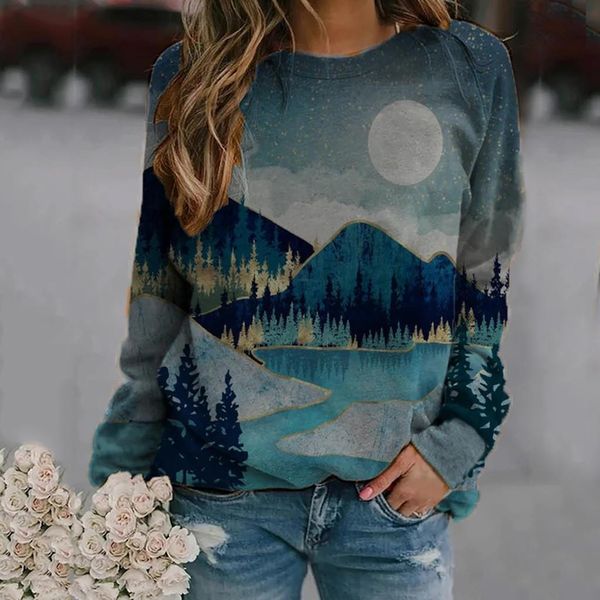 

vintage blouse women 2021 women print long sleeved sweatshirt blouse pullover blusas mujer de moda 2021 verano, White