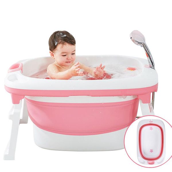 

bathing tubs & seats 2021 fashion large baby bathtub seat universal folding children bucket security shower bathtubs