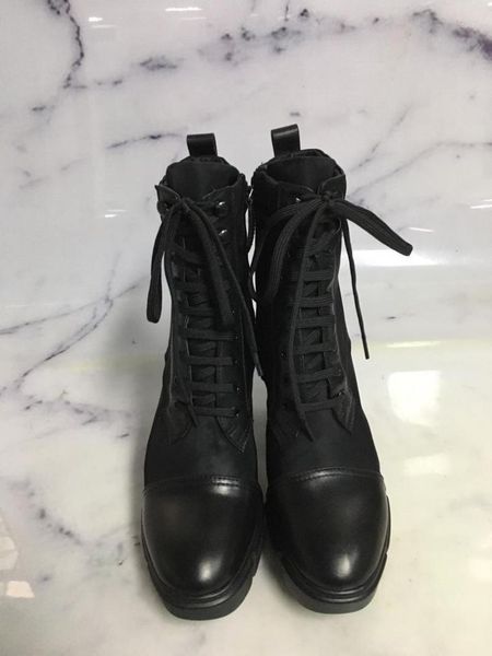 

boots women leather high heel motorcycle ladies casual autumn winter shoes qualiy botines mujer1, Black