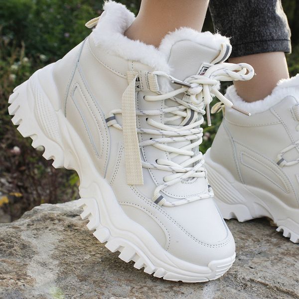 

2021 the new new female fashion snowshoes anti-slip ladies plutonium leather dwaterproof water shoes lady ankle boots winter zmeb, Black
