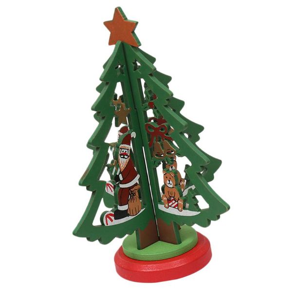 

1pc wooden christmas tree diy mini xmas tree deskdecor christmas scene decor