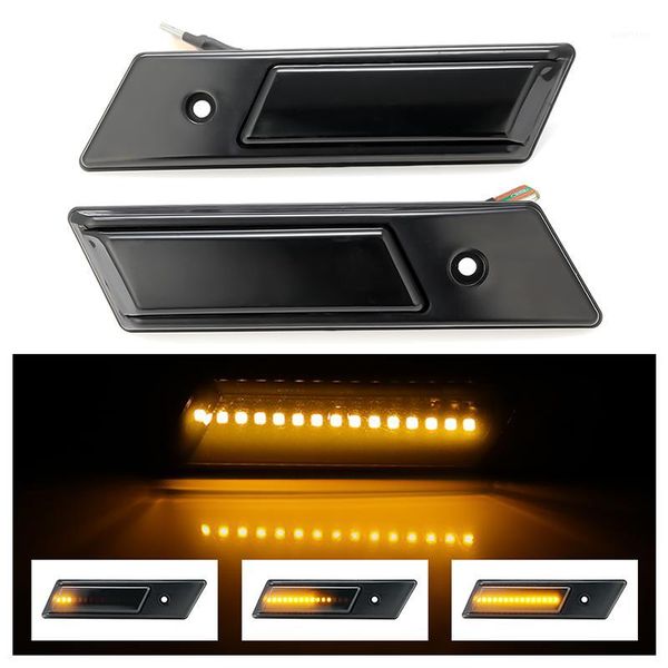 

for e32 e34 e36 side lights streamer models smoked shell cover led dynamic turn signal light marker sequential blinker lamp1
