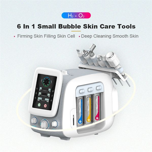 

portable skin 6 in 1 small bubble handheld h2o2 skin care aqua peeling multifunction facial hydra microdermabrasion machine#002
