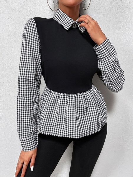 

gingham print 2 in 1 f0xl#, White