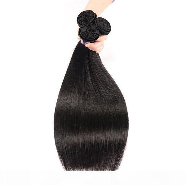 

30 inches real wig hair curtain brazilian straight human hair straight hair 3 4pcs natural color 100g ing, Black