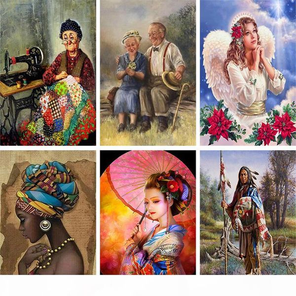 

wholesale 5d diamond painting old couple diamond embroidery handmade art cross stitch mosaic full round rhinestones home decor gift