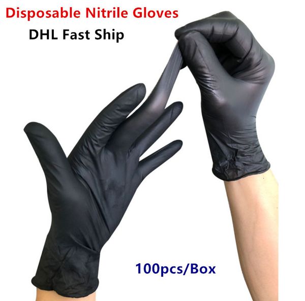 

factory7i95durable household garden cleaning food grade kitchen 100pcs disposable nitrile rubber protective gloves dhl fa