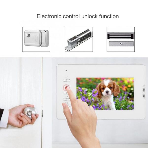 

7 inch tft monitor video door phone doorbell intercom kit hd camera tft-lcd 7inch