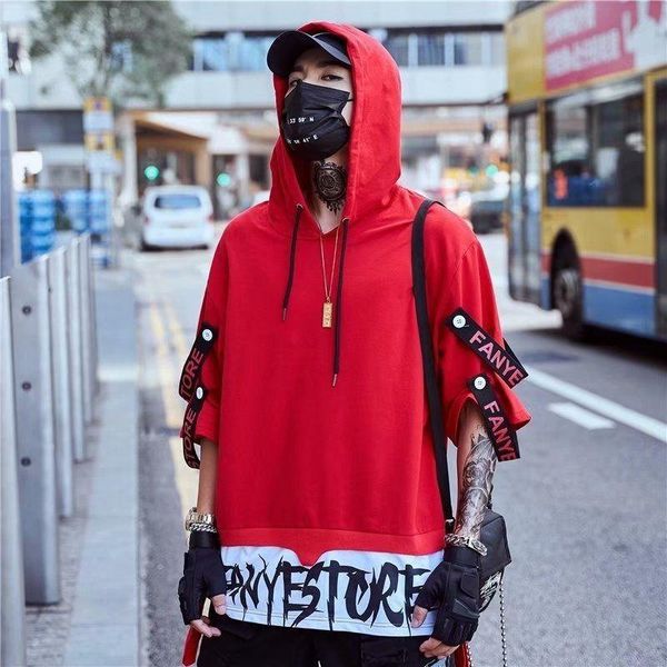 

2021 street cosplay popular logo hip hop t-shirt colors matching letters print half-sleeved loose ribbon short-sleeve men's wear, White;black