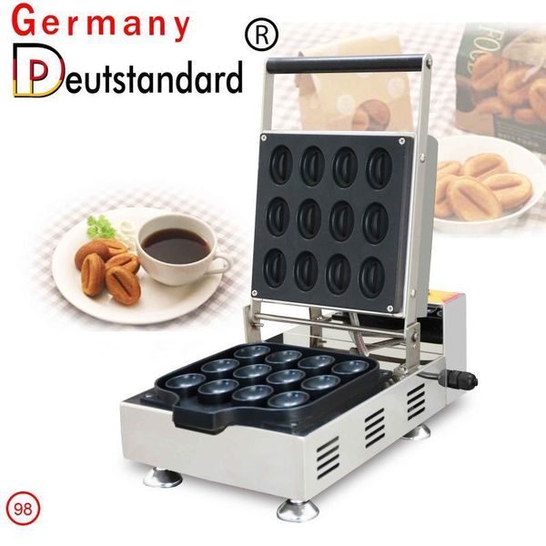 

commercial electric new design snack machine coffee beans shaped waffle maker waffle making machine cart ce1