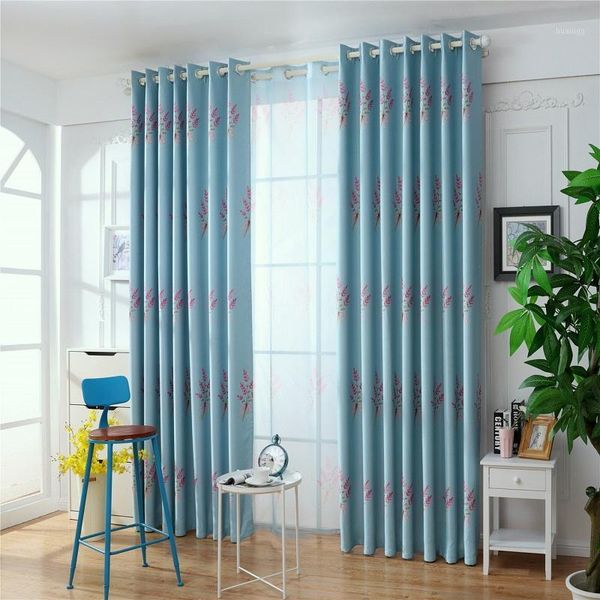 

pastoral flower printed sun shade curtains sheer window screening yarn curtains for modern living room bedroom 2020 new arrival1