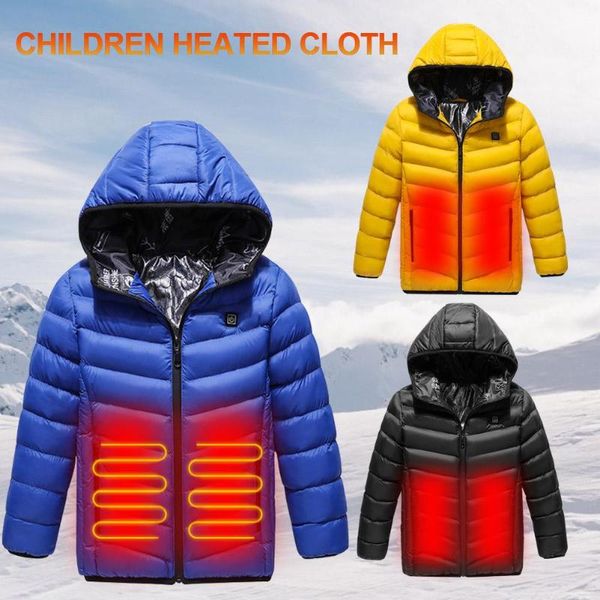 

winter ski clothing children's smart heating clothing usb heating boys and girls jacket winter electric cotton, Gray;blue