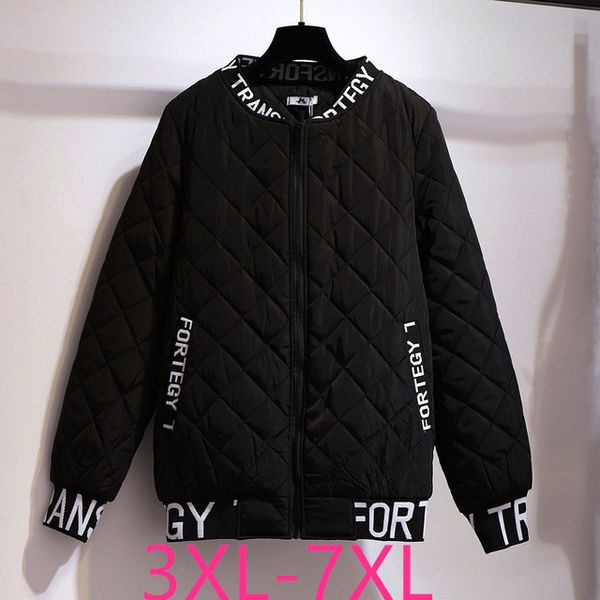 

autumn winter plus size wadded jacket for women large casual loose long sleeve thick keep warm coats black 4xl 5xl 6xl 7xl 201106, Black;brown