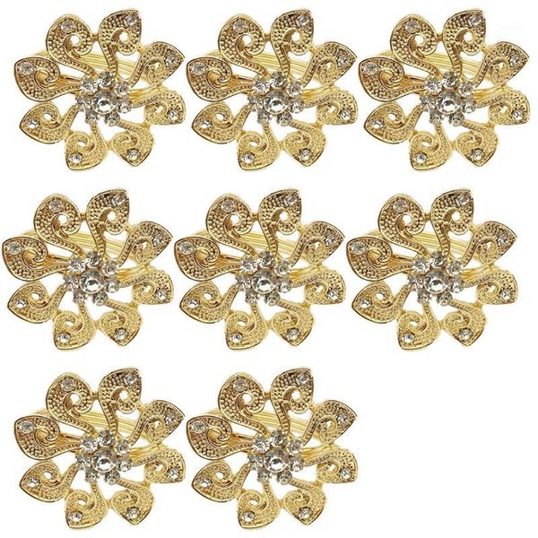 

8 pack flowernapkin rings,delicate alloy napkin holder ring buckles perfect table setting decor for thanksgiving,christmas,weddi1