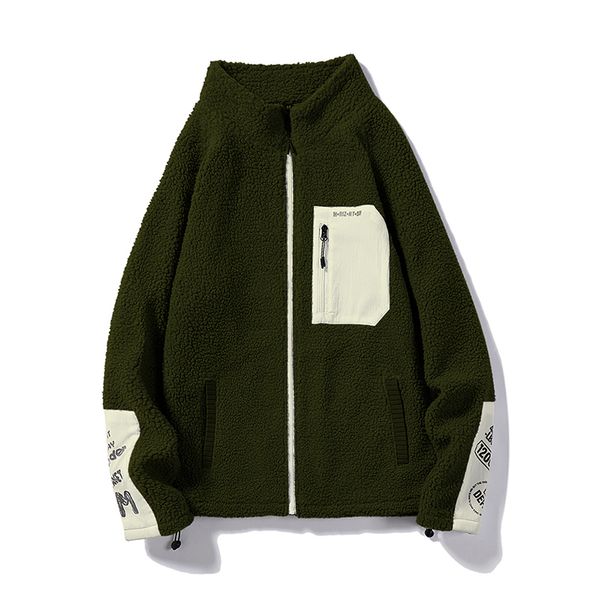 

2021 new winter mens wool man casual oversized windbreaker gothic letter embroidery jacket coat veste homme j2pd, Black;brown