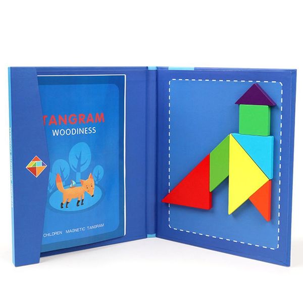 

7 магнитные пластины для детей магнитная tangram интеллект головоломки игрушки раннее образование головоломки детский сад активность реквизи