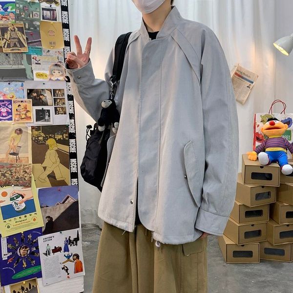 

2021 men's jacket spring and autumn new pure coat outside youth wear male size large m-5xl press 8dcc, Black;brown