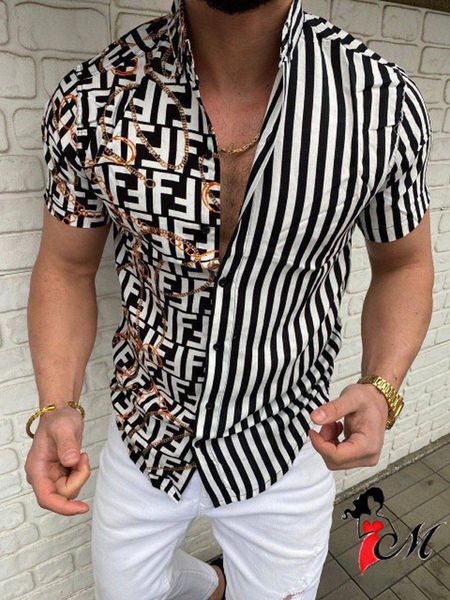

men short sleeve casual shirts hawaiian shirt luxury fashion print lapel summer print blouse factory supply apparel blouses, White;black