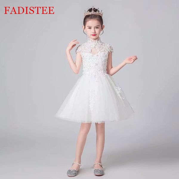 

fadistee white lace tulle pretty flower girl dresses vestidos lace baby girl infant dress kids formal wear girls dress knee-length, White;blue