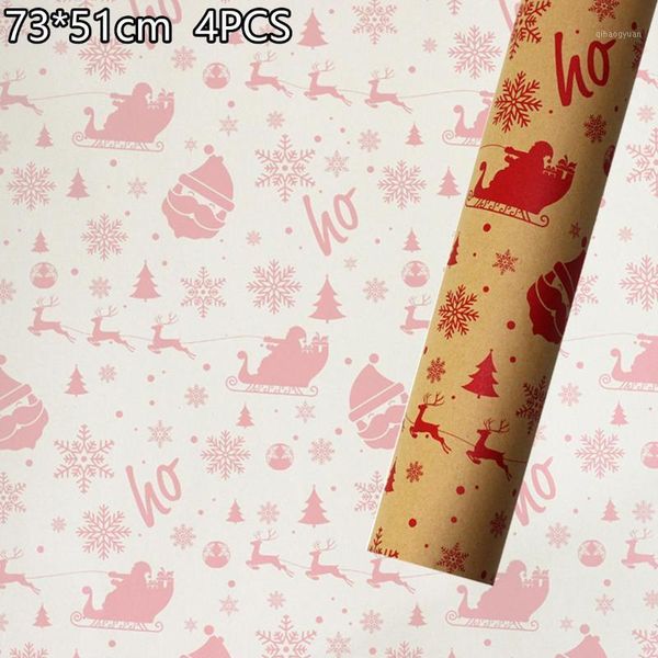 

decoration wrapping paper 4pcs retro christmas gift holiday packing decor1